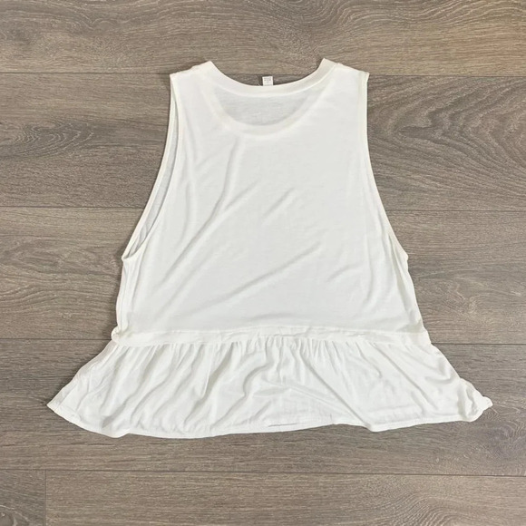 Aritzia Wilfred Babydoll Top Peplum Ruffle hem Sleeveless White Size XS - Picture 8 of 8